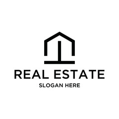 Real estate logo design home building vector template logotype