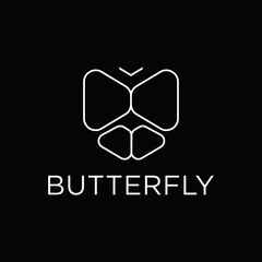 Butterfly logo vector, geometric logotype template icon symbol