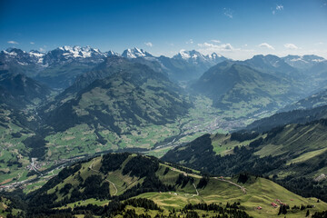 Landscape view of the Swiss Alpes, shot near Kandersteg, Bern, Switzerland