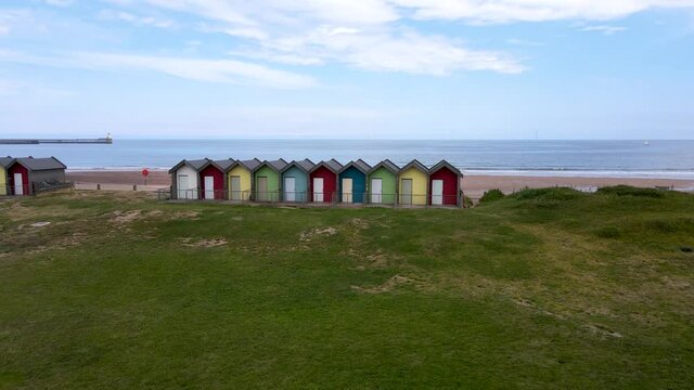 Blyth Beach Huts, Northumberland, England