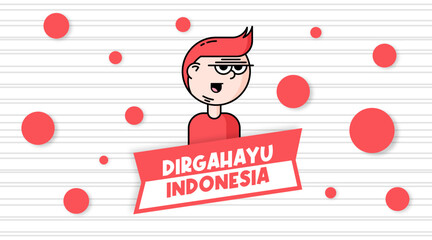 Happy Indonesian independence day background illustration