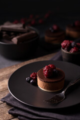 chocolate cake with berries