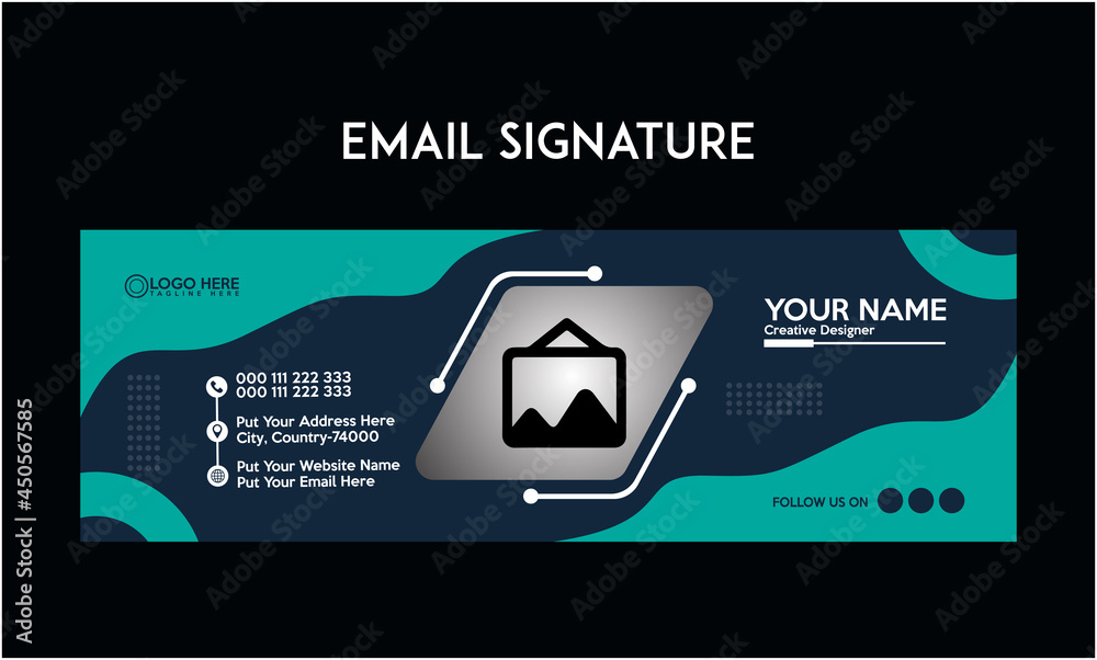 Wall mural new email signature design and header template