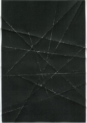 black crumpled paper texture with white stripes - 450567591