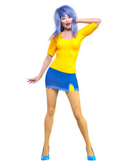 Sexy japanese secretary in mini skirt and stocking