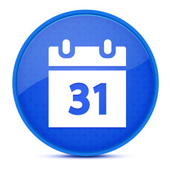 Calender aesthetic glossy blue round button abstract