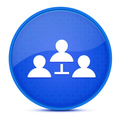 Communication concept aesthetic glossy blue round button abstract