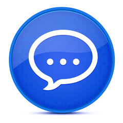 Talk aesthetic glossy blue round button abstract