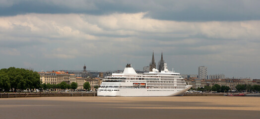 Ferryboat on the Garonne River in Bordeaux city France