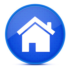 Fototapeta premium Home aesthetic glossy blue round button abstract
