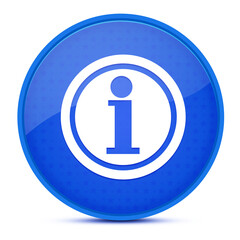 Info aesthetic glossy blue round button abstract