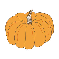 Autumn clip art hand painted, isolated. Halloween pumpkin. Vector cartoon Illustration.  for invitations, greeting cards, print, banners, poster, fashion design, banner halloween party holiday