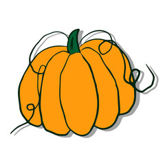 Autumn clip art hand painted, isolated. Halloween pumpkin. Vector cartoon Illustration.  for invitations, greeting cards, print, banners, poster, fashion design, banner halloween party holiday