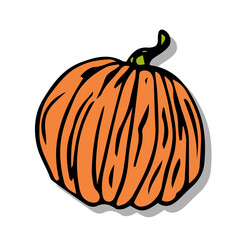 Autumn clip art hand painted, isolated. Halloween pumpkin. Vector cartoon Illustration.  for invitations, greeting cards, print, banners, poster, fashion design, banner halloween party holiday
