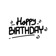 Hand drawn lettering message happy birthday design