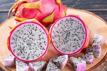 Pitaya, also known as dragon fruit. Originally from Mexico and Central American countries