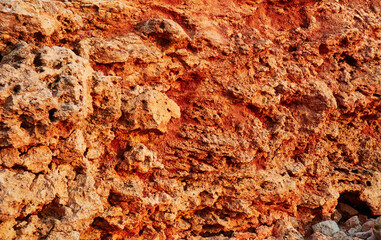 texture rocky mountain orange color close up