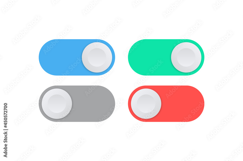 Poster On and Off toggle switch buttons - slide switch icon button
