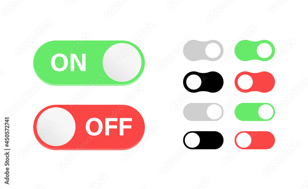 Aufkleber On and Off toggle switch buttons - slide switch icon button
