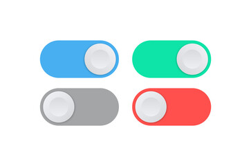 On and Off toggle switch buttons - slide switch icon button