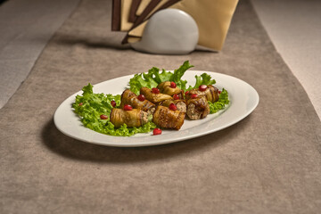 Rolls with pate and herbs