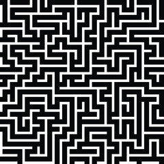 Seamless vector pattern. Complex geometric maze design background. Black and white linear design.