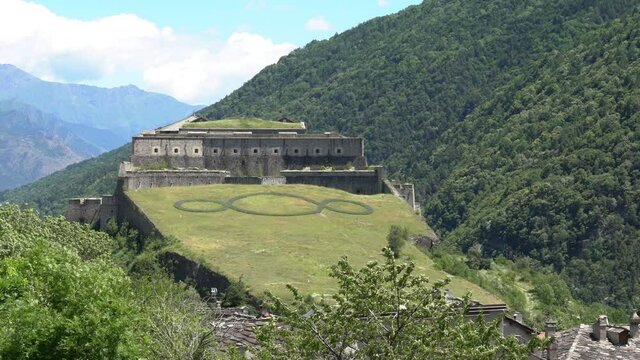 The majestic fort of Exilles, Val di Susa (Susa Valley), Piedmont, Italy.