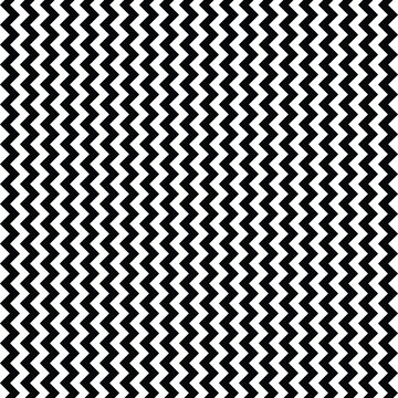 Vector seamless pattern. Repeating abstract background. Black and white vertical zigzag thick lines. Modern geometric texture.