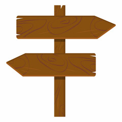 Wooden plaque, billboard sign isolated on white background