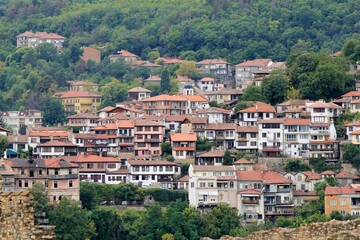 Fototapeta na wymiar View of Veliko Tarnovo from a height. Bulgaria. 