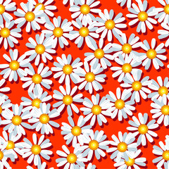 Daisy chamomile seamless vector pattern
- 450580535