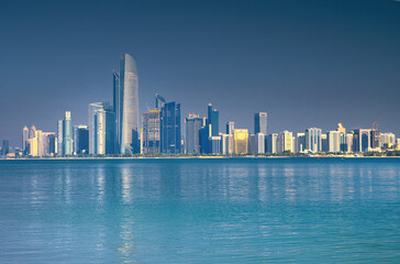 Fototapeta na wymiar Abu Dhabi city skyline and skyscrapers - United Arab Emirates
