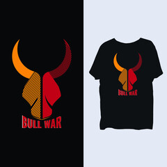 t-shirt design bull war black