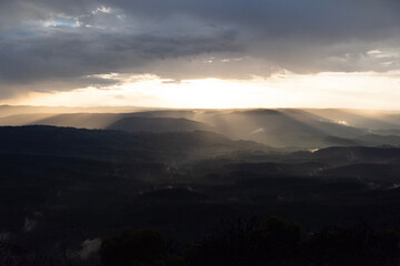 sunset in the mountains