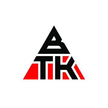 BTK triangle letter logo design with triangle shape. BTK triangle logo design monogram. BTK triangle vector logo template with red color. BTK triangular logo Simple, Elegant, and Luxurious Logo. BTK 