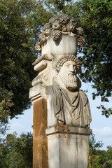 Marble statue in Villa Borghese, public park in Rome