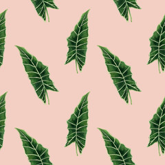 Pattern with tropical plants