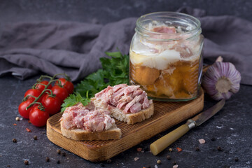 Canned turkey meat in bank