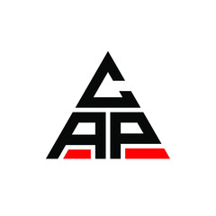 CAP triangle letter logo design with triangle shape. CAP triangle logo design monogram. CAP triangle vector logo template with red color. CAP triangular logo Simple, Elegant, and Luxurious Logo. CAP 