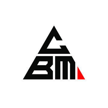 CBM triangle letter logo design with triangle shape. CBM triangle logo design monogram. CBM triangle vector logo template with red color. CBM triangular logo Simple, Elegant, and Luxurious Logo. CBM 