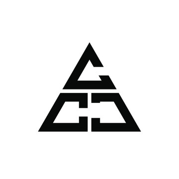 CCJ triangle letter logo design with triangle shape. CCJ triangle logo design monogram. CCJ triangle vector logo template with red color. CCJ triangular logo Simple, Elegant, and Luxurious Logo. CCJ 