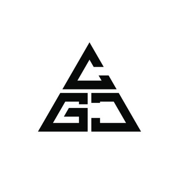 CGJ triangle letter logo design with triangle shape. CGJ triangle logo design monogram. CGJ triangle vector logo template with red color. CGJ triangular logo Simple, Elegant, and Luxurious Logo. CGJ 