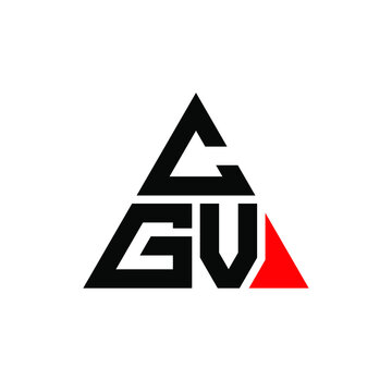 CGV triangle letter logo design with triangle shape. CGV triangle logo design monogram. CGV triangle vector logo template with red color. CGV triangular logo Simple, Elegant, and Luxurious Logo. CGV 