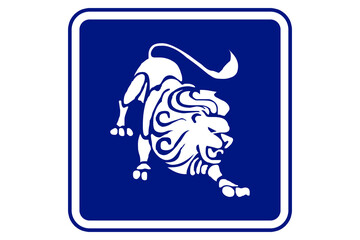 illustration of aquarius zodiac sign on blue background