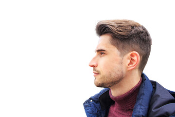 Young guy in profile