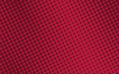 Pop art creative concept colorful comics book magazine cover. Polka dots red background. Cartoon halftone retro pattern. Abstract dotted design for poster, card, banner, empty bubble