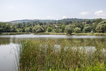 Summer view of Pancharevo lake, Bulgaria