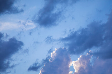 Naklejka na ściany i meble sunset sky with clouds in summer , background