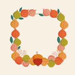 dry leaves autumnal acorn