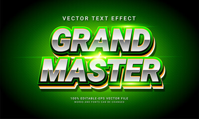 Grand master editable text style effect with green color theme